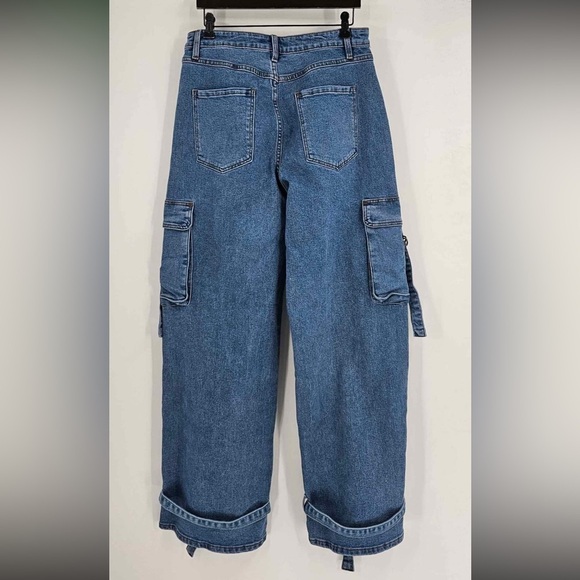 Fashion Nova Blue Cargo Jeans - Picture 3 of 5